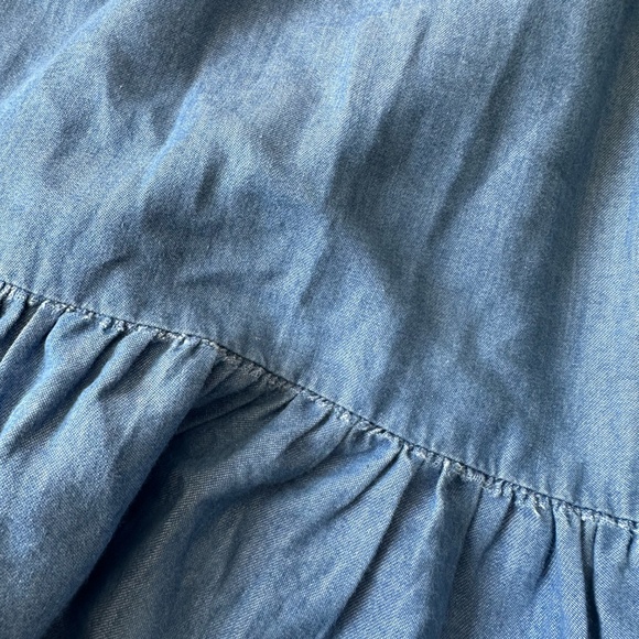 MICHAEL Michael Kors Blue Chambray Faux Wrap Ruffle Dress Size Large - Picture 5 of 7